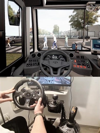 BYD eBus 12m Logitech Steering Wheel Thrustmaster Farmstick #dkgv #bus #bussimulator #byd #logitech