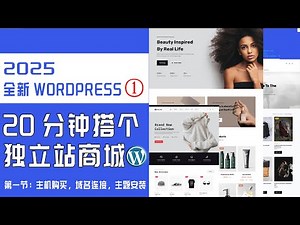 2025超详细WordPress搭建独立站商城教程-第一节 服务器主机购买，域名连接，主题安装 #WordPress建站 #2025 WordPress独立站