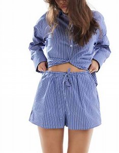 4th & Reckless drawstring shorts in blue stripe (part of a set) | ASOS