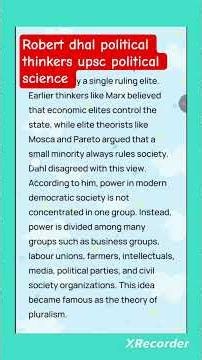 Robert dhal political theory political science upsc