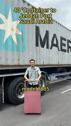 A 40-foot container is sent to Jeddah port. It can hold 630 suitcases. Model 8085