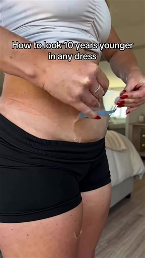 The trick to a flatter tummy in any outfit? It's not a diet. It's not shapewear. It's this. 👀 #tummytape #instantresults #nosurgery #bodyconfidence #summer Tummy tape that smooths and flattens instantly - under literally anything. Tight tops, bodycon, a striped set that shows every single thing... it handles it. On in seconds. Invisible under clothes. Gone before anyone notices it was ever there. Your outfits are about to hit different.🖤