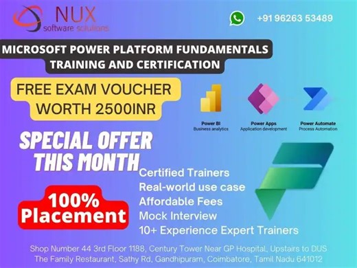 Microsoft Power Platform Fundamentals Training in Coimbatore | NUX SOFTWARE SOLUTIONS posted on the topic | LinkedIn
