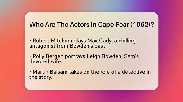 Who Are The Actors In Cape Fear (1962)? - I'm a 60s Baby