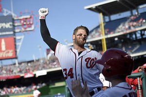 Las Vegan Bryce Harper gets 100th MLB homer with grand slam — VIDEO