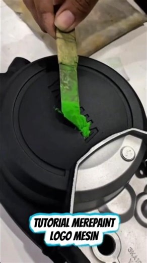 tutorial on repainting a motorbike engine logo #tutorial #repaint #modification #automotive #tips...