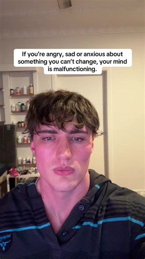 If you’re angry, sad or anxious about something you can’t change, you should just be angry at your own mind because it’s malfunctioning.