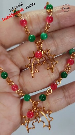 Leaf bracelet - Free tutorial here https://youtu.be/1wernBpJXJk | Lan Anh Handmade