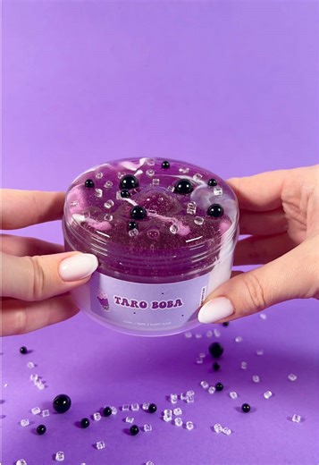 POV: you ordered taro milk tea… but it turned into slime 😭💜 This is Taro Boba and it’s SO realistic. A glossy purple clear base topped with white thick & glossy slime that creates the prettiest marble swirl when you mix it. If you love clear slime, thick & glossy textures, and marble effects that look too pretty to ruin… this one is calling your name 💜 15%OFF ALL slimes - only 24h 🛍️ #taroboba #clearslime #glossyslime #slimeasmr #slimeshopuk