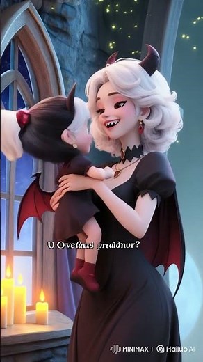 Cute Vampire Girl with Fluffy Hair and Her Mom | 3D Anime Moment