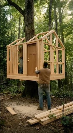 Building a Tree House🏡 in the Jungle | Satisfying Construction Timelapse #timelapse #treehouse