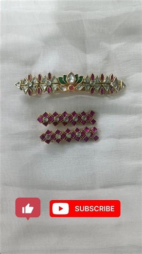Kundan Alligator Clips Making ✨ | Beautiful Handmade Hair Clips #Shorts
