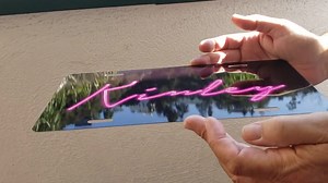 High Gloss Hot Pink Neon Look Glow Effect Personalized Name License Plate on Black Matching Key Chain - Custom Frame - Car Tag Vanity Plate - Etsy