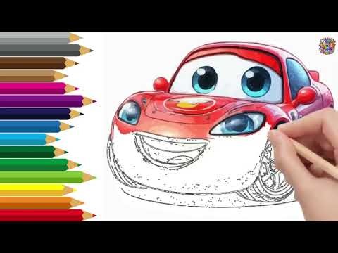 How to Draw a Cute Cartoon Racing Car | Easy Step-by-Step Art Tutorial 🚗🎨#kids#kids