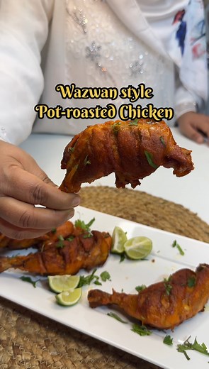 WAZWAN STYLE POT-ROASTED CHICKEN This easy to make chicken is juicy, crispy and tangy with amazing flavours Thank you Cannes Foods for these amazing spices, oil and ginger garlic paste! These products really enhanced the flavours of the dish. ## Ingredients: - 500g chicken pieces (drumsticks or thighs work well, make deep cuts) SPICE MIXTURE - 2 tbsp ginger garlic paste - 2 tbsp red chili powder (adjust to taste) - 1/2 tsp turmeric powder - 1 tbsp ground fennel powder - 1 tsp ground cumin powder