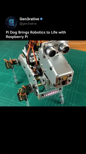 AI | Technology on Instagram: "Pi Dog is a compact robotic companion powered by Raspberry Pi. Designed for movement and interaction, it showcases how affordable components can drive sophisticated robotics projects with real functionality. This innovation blends accessibility with performance, allowing enthusiasts and developers to explore robotics at home. Pi Dog represents a growing trend in DIY robotics that emphasizes both learning and utility. Follow @gen3rative for more AI and Tech insights