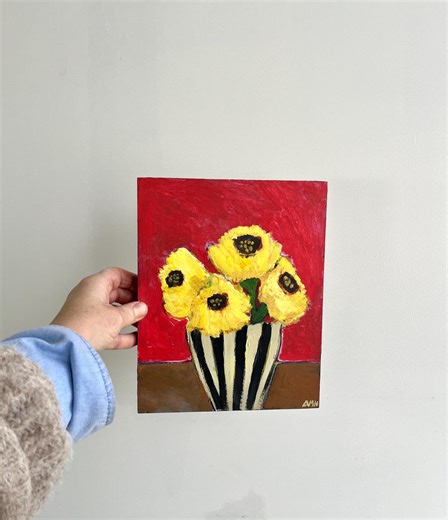 Original Still Life Painting: Abstract Home Wall Art on Wood - Etsy