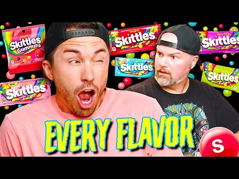 We Eat & Rank EVERY FLAVOR of SKITTLES for the First Time