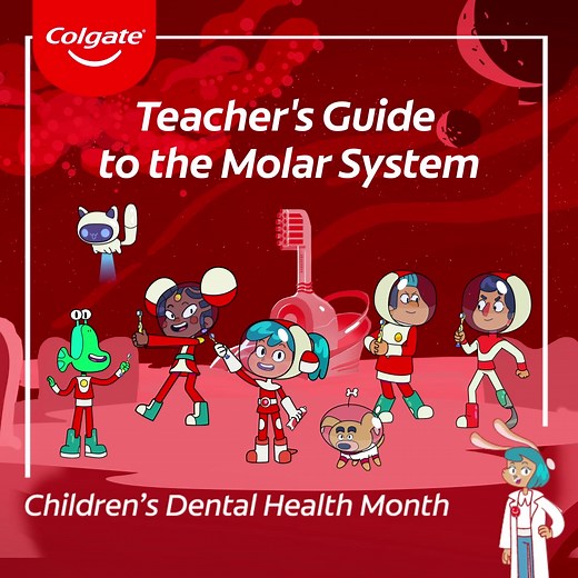 Explore the entire molar system from the classroom! 🦷 🌌 Find oral health and wellbeing resources for educators: https://www.colgate.com/en-us/oral-health-education/educational-resources/teachers-guide-grades-k-1 #ChildrensDentalHealthMonth | Colgate