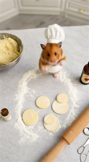 Chef Hamster has some serious moves ! 🐹🧁 #shorts #hamster #cute #dancing #baking