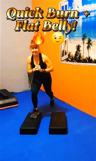 Stepper & Abs Burn 🔥 Quick Home Workout. #weightloss #homeworkout #fatburn