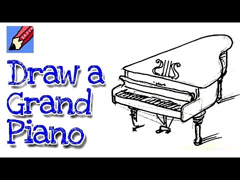 Learn how to draw a grand piano real easy | Step by Step with Easy, Spoken Instructions