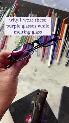 They’re called didymium glasses 🤓 💜 #glassart #artglass #coralsglass #artisttools #artistsoninstagram #glass #borosilicate #Didymium #glassshop | Corals Glass