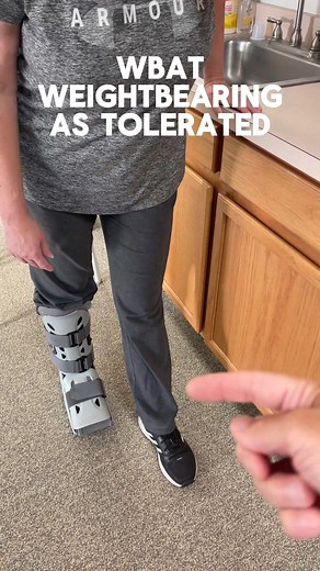 WBAT — Weightbearing As Tolerated . If you’ve been told you are “WBAT” after an ankle fracture, that means you’re allowed to put as much weight on your injured leg as you can comfortably tolerate — without forcing through sharp pain. . In the early days, that might mean just touching your toes to the ground for balance. As your healing progresses and pain decreases, you can gradually place more weight until you’re walking normally again. . Think of WBAT as a green light with caution — move as mu