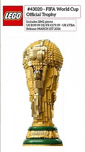 Lego New Set - #43020 - FIFA World Cup Official Trophy