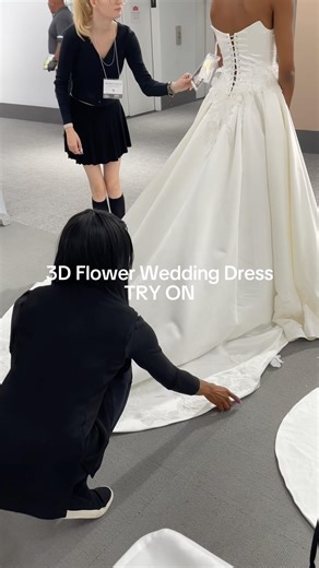 This 3D Flower Wedding Dress is Insane ✨ #shorts #weddingdress #bridal