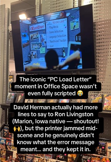 The iconic “PC Load Letter” moment in Office Space wasn’t even fully scripted 😭 David Herman actually had more lines to say to Ron Livingston (Marion, Iowa native — shoutout! 🙌), but the printer jammed mid-scene and he genuinely didn’t know what the error message meant… and they kept it in. #OfficeSpace #FilmTok #GetoBoyz #MikeJudge