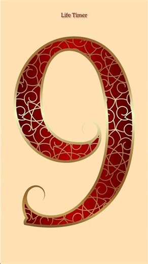 9 to 0 Royal Red Countdown Timer 🔴 Elegant Designer Numbers with Voice end with alaram 🔔