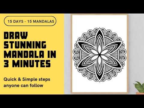 Draw a Stunning Mandala in 3 Minutes | Easy Step-by-Step for Beginners | Day 9