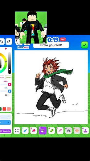 I Drew My Roblox Avatar as Anime! 🔥 #shorts #roblox #robloxart #animeart