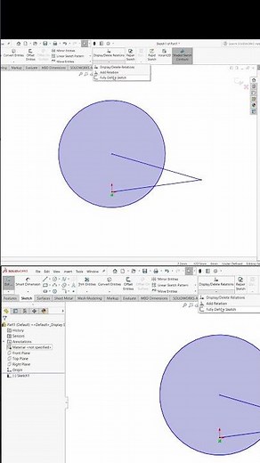 Convert under define to Fully define sketch in Solidworks Shorts Tutorial