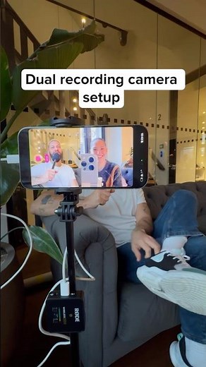 Dual camera podcast setup with one phone (front & back camera)