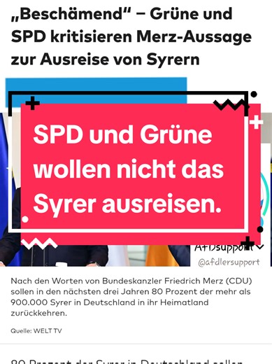 Die Äußerungen von Kanzler Friedrich Merz (CDU) zur Rückkehr von 80 Prozent der in Deutschland lebenden Syrer stoßen auf breite Kritik – auch beim Koalitionspartner SPD. „Es ist keine kluge Idee des Bundeskanzlers, konkrete Zahlen in konkreten Zeiträumen in den Raum zu stellen, weil das Erwartungen weckt, die er womöglich nicht einhalten kann“, sagte die stellvertretende SPD-Vorsitzende Anke Rehlinger den Zeitungen der Funke Mediengruppe. Merz hatte nach einem Treffen mit dem syrischen Übergangs