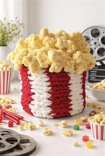 Popcorn Bucket Finger Knit Blanket - Etsy
