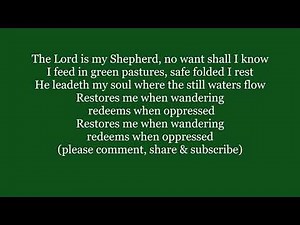 THE LORD IS MY SHEPHERD Hymn Lyrics Words text trending Psalm 23 sing along song music