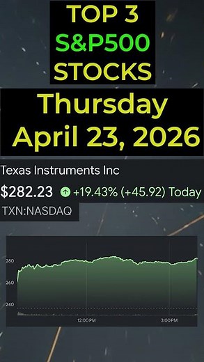🔥 Today’s TOP 3 S&P500 STOCKS (April 23, 2026) 🔥 #sp500 #nasdaq #stocks