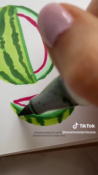 How to Draw a Colorful Watermelon