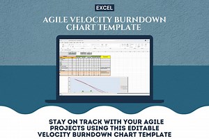 Agile Burndown Chart Excel Template | Sprint Velocity Tracker & Project Progress Dashboard - Etsy