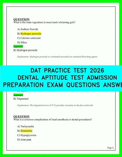 DAT Practice Test 2026: Comprehensive Dental Admission Test Prep with Practice Questions & Answers