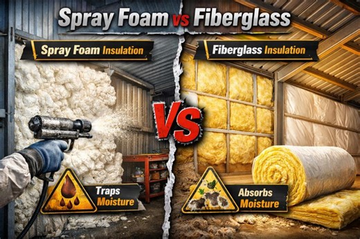 Spray Foam vs. Fiberglass Metal Building Insulation: Experts Highlight Condensation Risks and Performance Differences