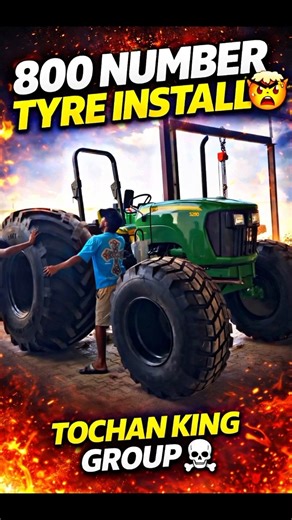 800 NUMBER TYRE INSTALL 🤯🔥 JD 5210 MONSTER LOOK 😈 !!#look #nishudaswal #shorts #viral #rohitdeshwal