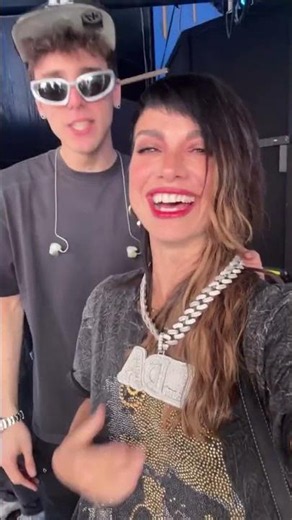 LDA has Dolcenera wear his necklace backstage at Yoga Radio Bruno Estate on 6/11/2026