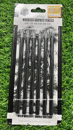 #Woodless graphite, pencils are made of finest graphite. These are 50% graphite and 50% charcoal .use of graphite, pencil, on angle for broad strokes and sharpen points for fine details.#woodlessgraphitepencil Order now from your mobile ⬇️ Whatsapp⬇️ https://wa.me/919894222270 or visit www.artcraftshopmadurai.com / www.KnowHowArtCraft.com | Raj's know how arts and crafts