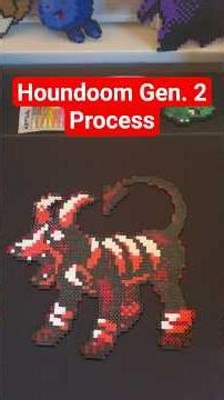 Pokémon fuse bead process – Houndoom from Generation 2 #pokemon #fusebeads #artkal #perler #hama