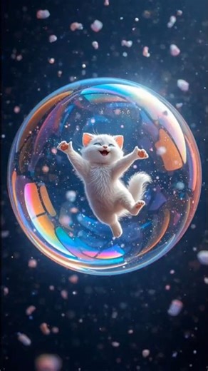 Dancing White Cat in Space 🐱 #catdance #cartoon