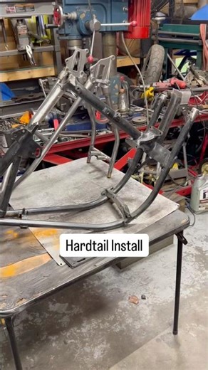 Shovelhead hardtail install. #motorcycle #harleydavidson #chopper #shovelhead #bikelife #biker